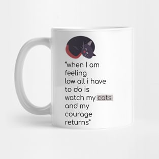 Cat quote on courage Mug